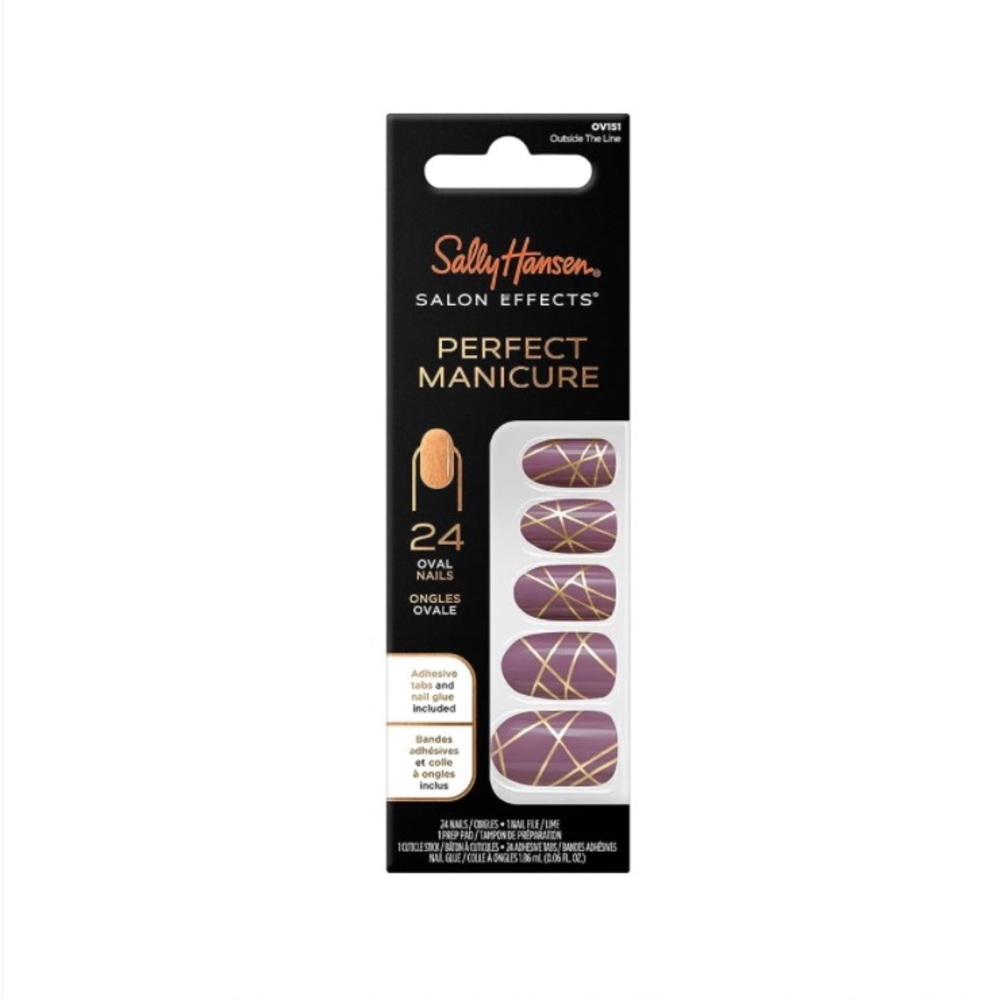 NIB- Sally Hansen Perfect Manicure Press On Nails. Outside The Line